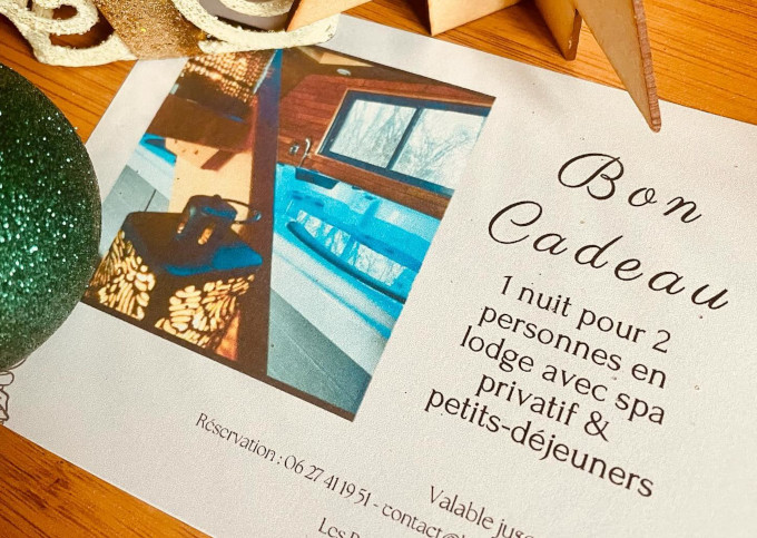 Bon cadeau lodge avec ou sans spa privatif 2 à 5 personnes